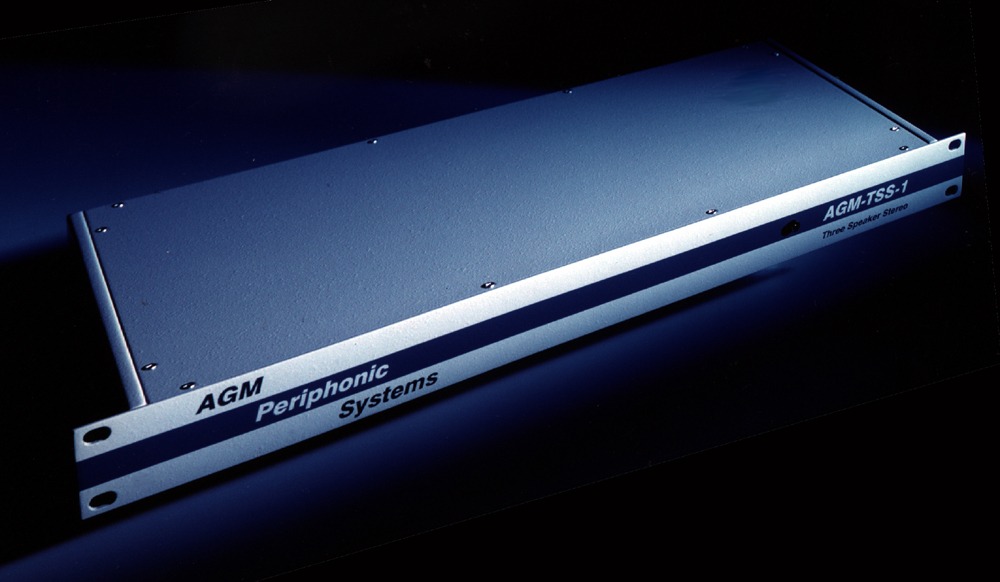 Front view of an AGM TSS-1 Three Speaker Stereo processor